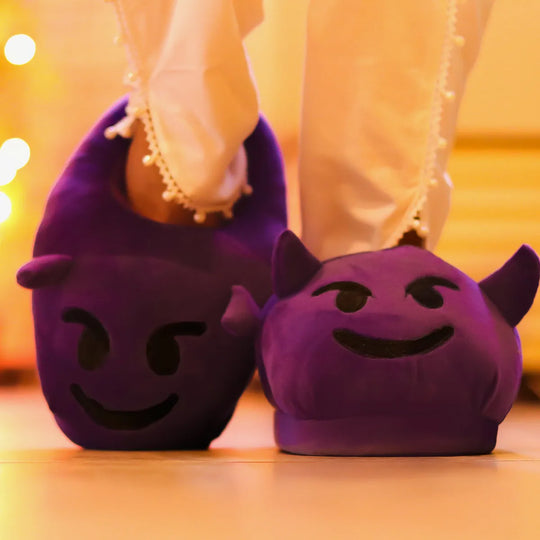 Devil Emoji Slippers Warm & Comfortable