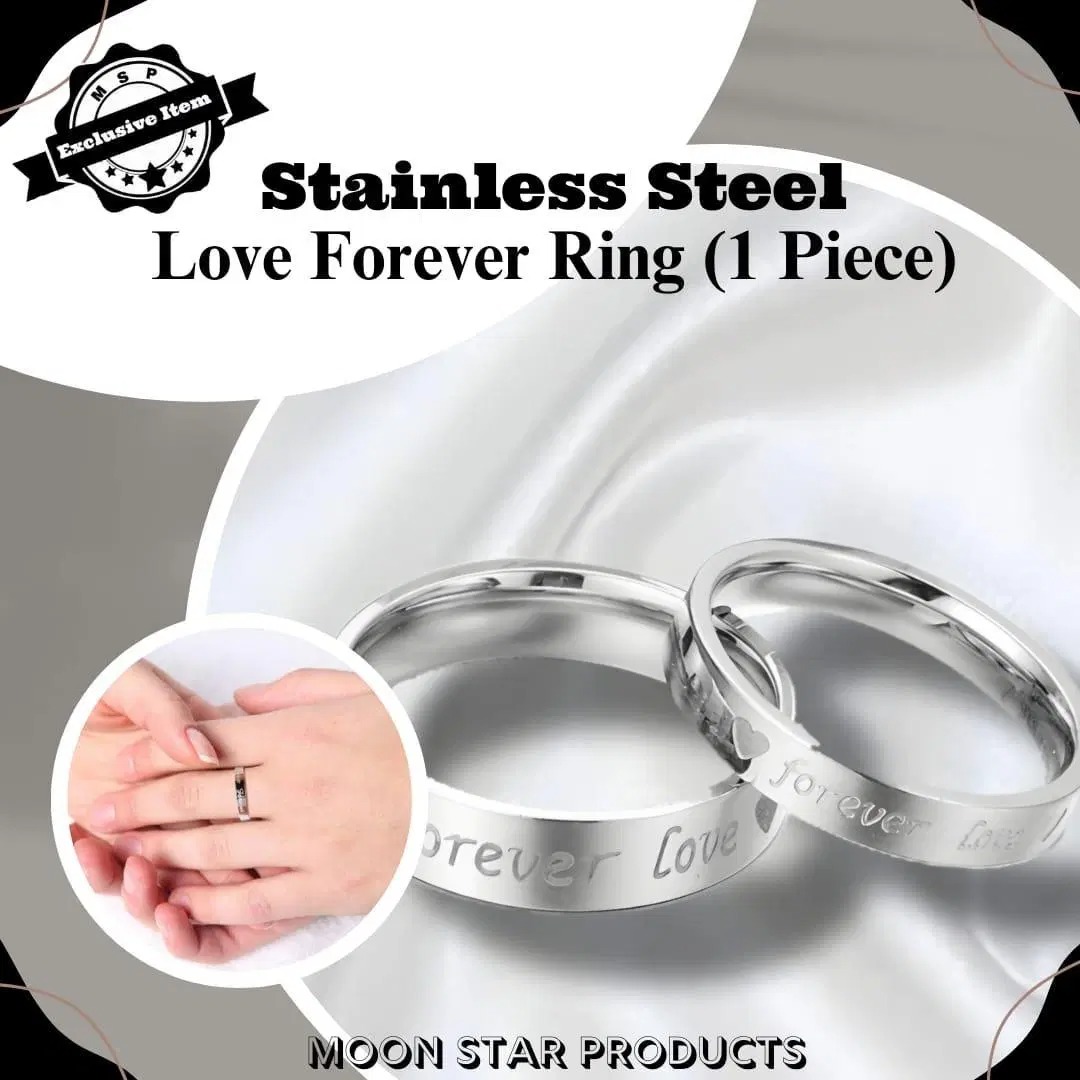 Love Forever Design Charm Ring - Stainless Steel, 1 Pc
