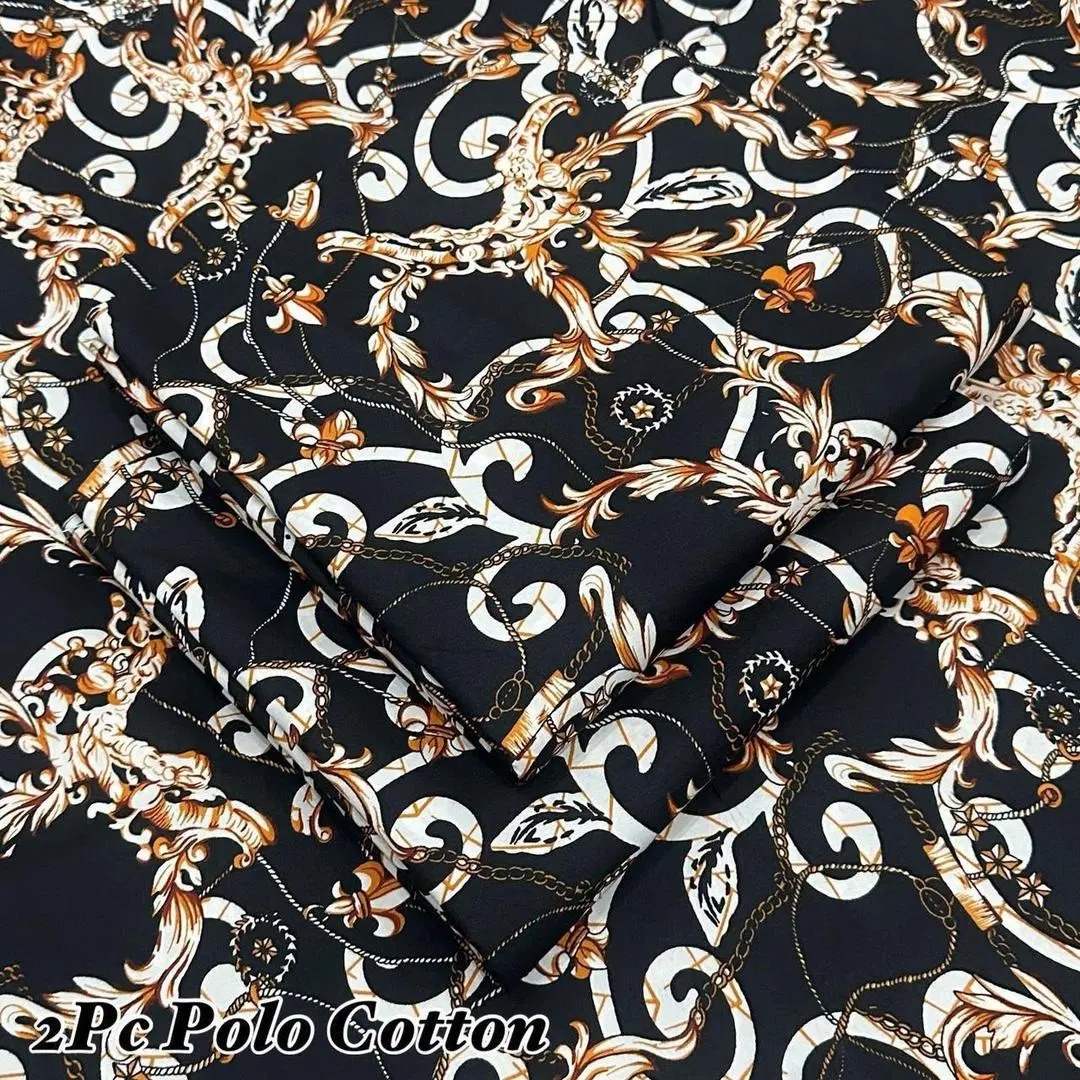 2 Pcs Women's Unstitched Printed Suit