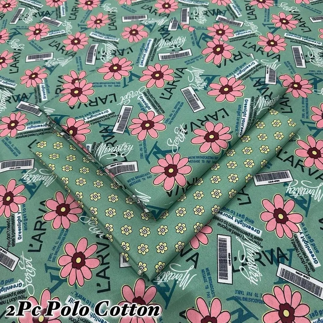 2 Pcs Women's Unstitched Printed Suit