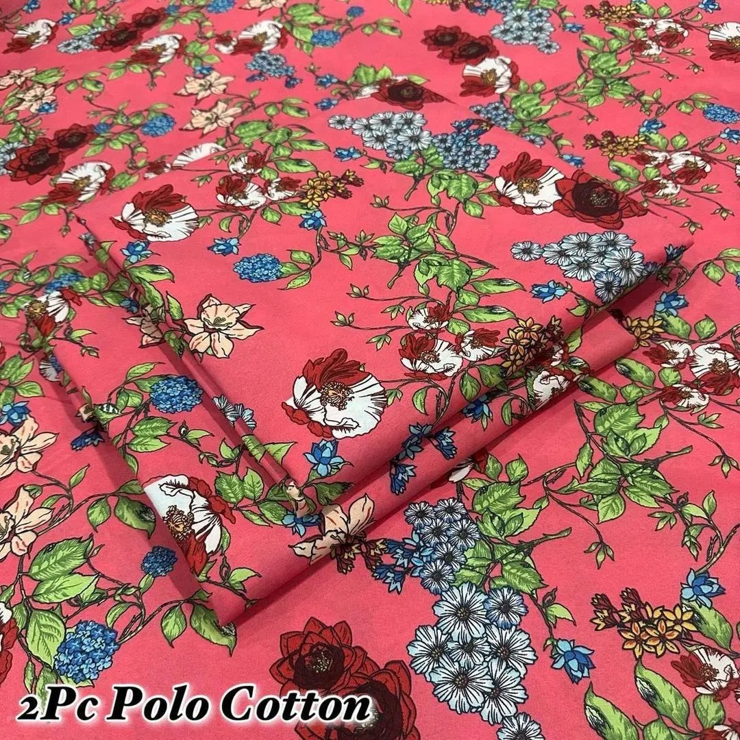 2 Pcs Women's Unstitched Printed Suit