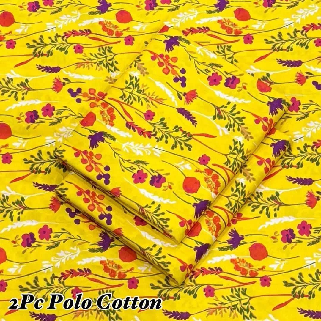 2 Pcs Women's Unstitched Printed Suit