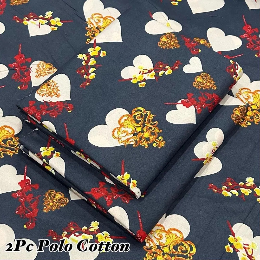 2 Pcs Women's Unstitched Printed Suit