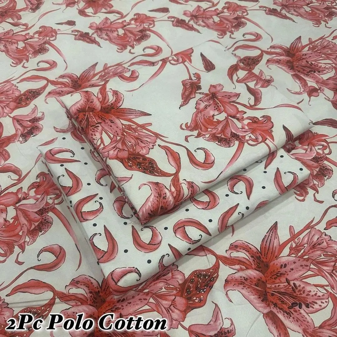 2 Pcs Women's Unstitched Printed Suit