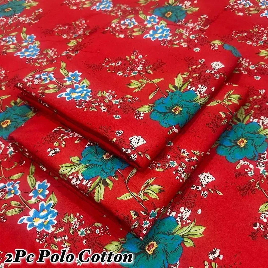 2 Pcs Women's Unstitched Printed Suit