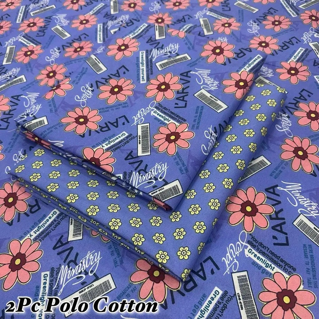 2 Pcs Women's Unstitched Printed Suit