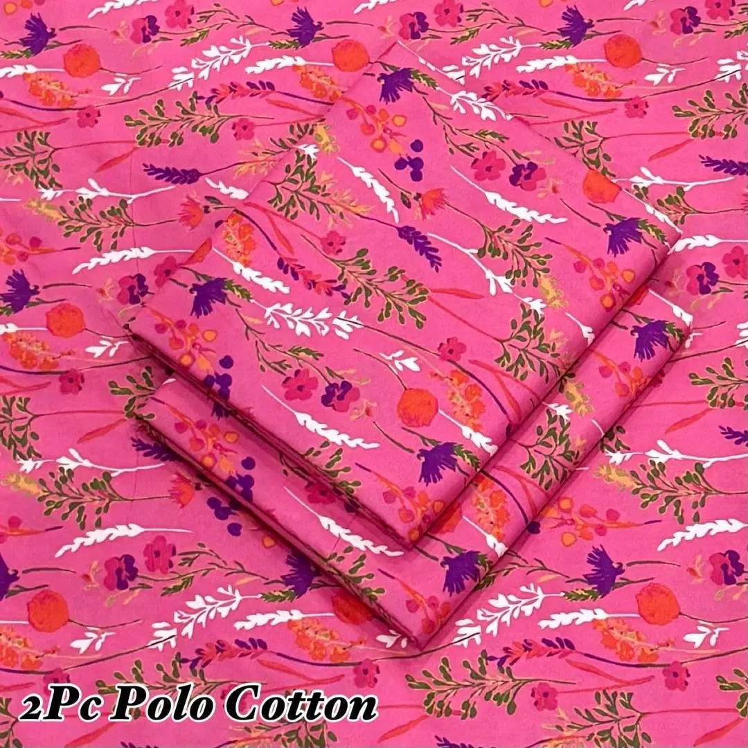 2 Pcs Women's Unstitched Printed Suit