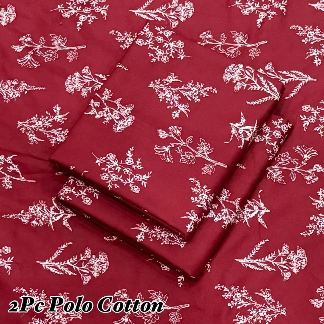 2 Pcs Women's Unstitched Printed Suit