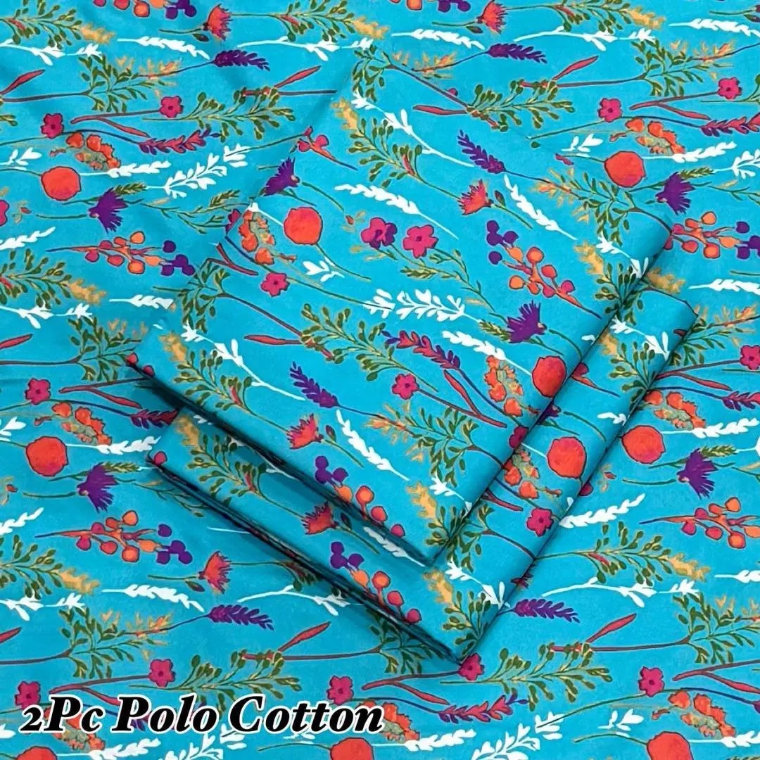 2 Pcs Women's Unstitched Printed Suit