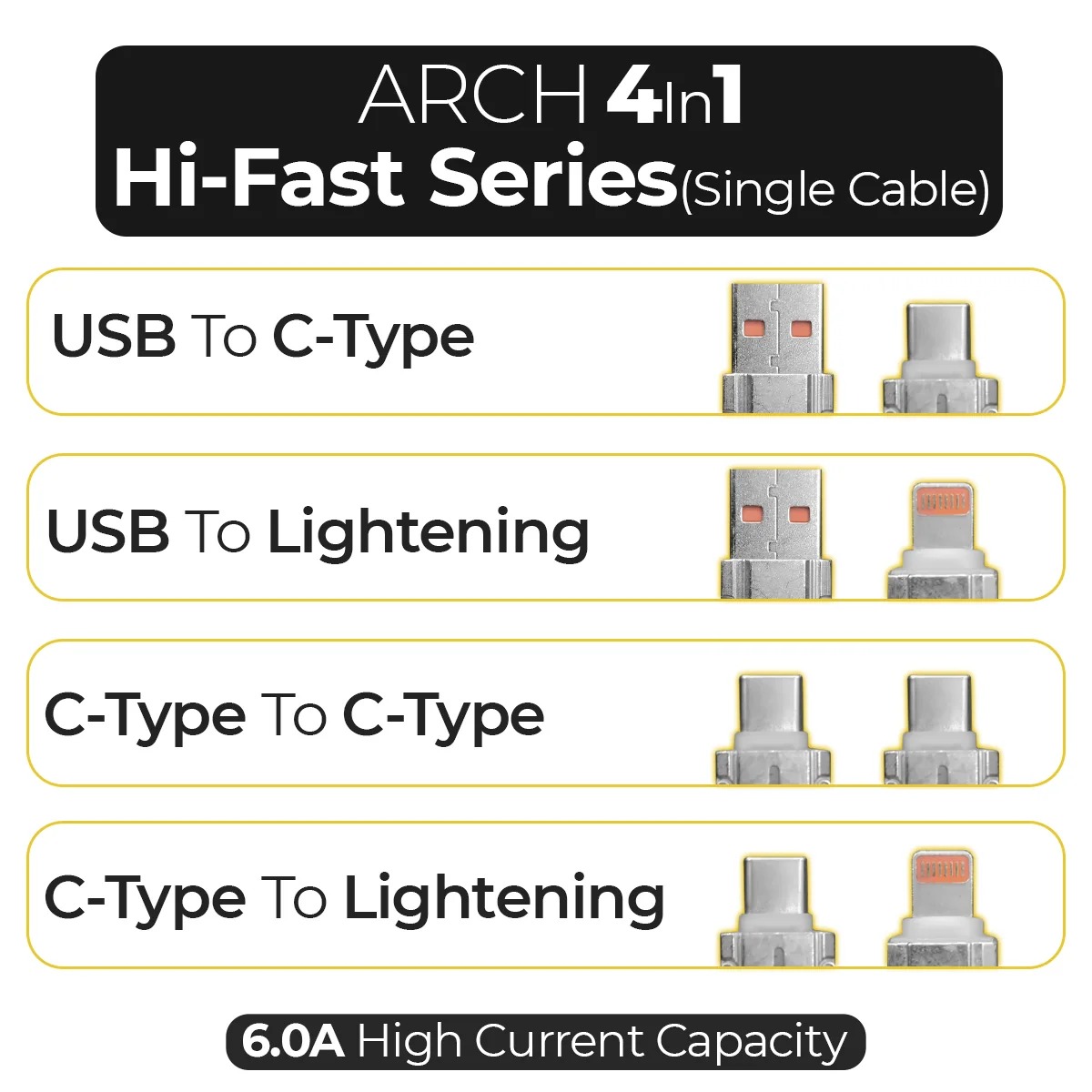 ARCH 4in1 Hi-Fast Series (Single Cable)