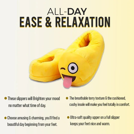  Teasing Tongue Emoji Slippers Warm & Comfortable