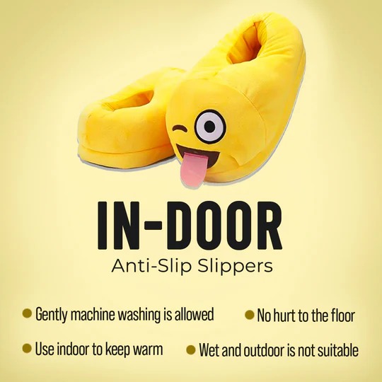  Teasing Tongue Emoji Slippers Warm & Comfortable