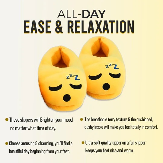 Sleepy Emoji Slippers Warm & Comfortable