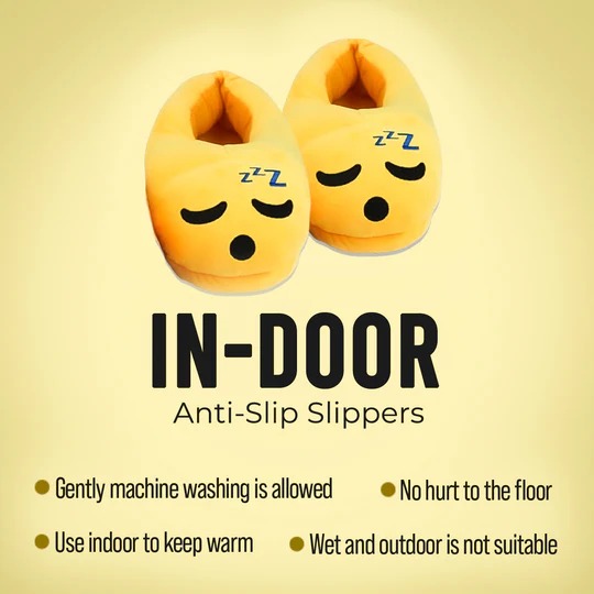 Sleepy Emoji Slippers Warm & Comfortable