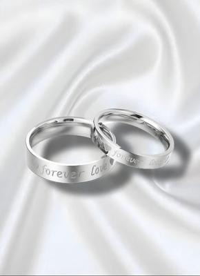 Love Forever Design Charm Ring - Stainless Steel, 1 Pc