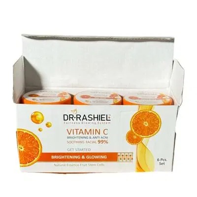 Brightening Facial Kit | 6 Pcs Cleanser & Scrub Set with Vitamin C for Glowing Skin