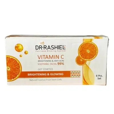 Brightening Facial Kit | 6 Pcs Cleanser & Scrub Set with Vitamin C for Glowing Skin