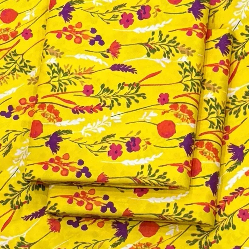 2 Pcs Women's Unstitched Printed Suit