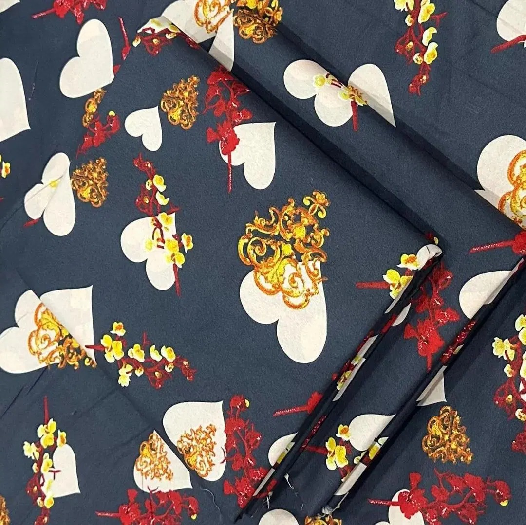 2 Pcs Women's Unstitched Printed Suit