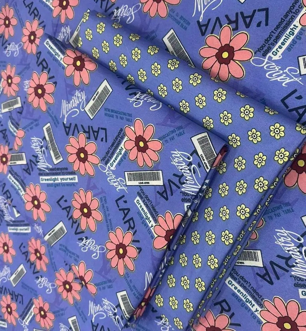2 Pcs Women's Unstitched Printed Suit